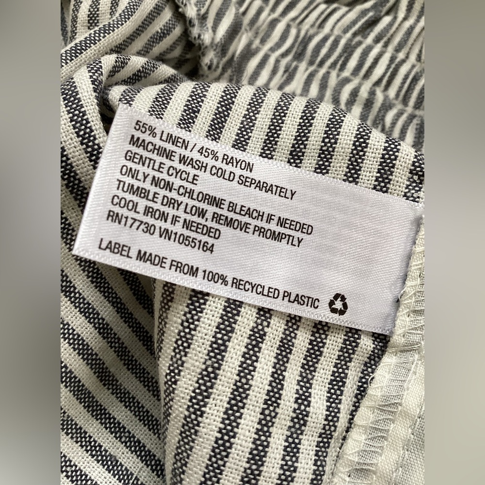 NWT A New Day cropped striped linen blend tapered pants size small - Picture 5 of 5